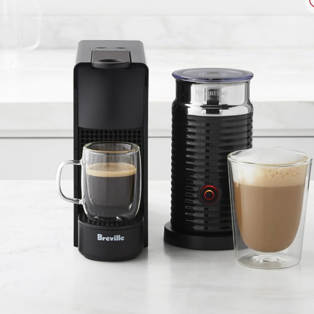 Nespresso Essenza Mini Espresso Machine by Breville with Aeroccino Milk Frother